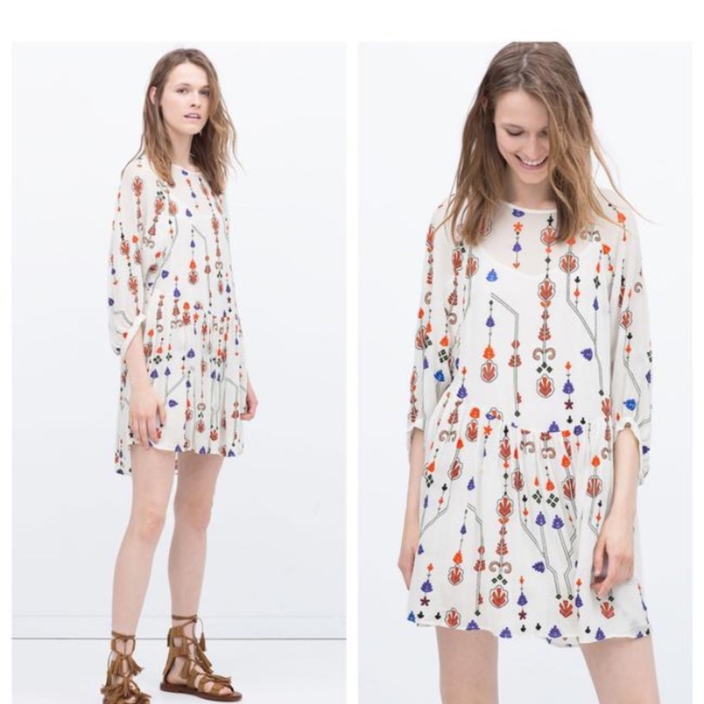 Zara embroidered dress